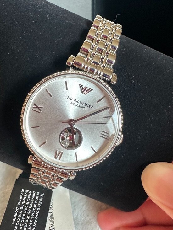 NWT! Rare! Emporio Armani AR60022 Automatic Crystal Silver Dial Women\'s Watch main image 6